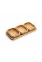 Bamboo 3-Piece Breakfast Sauce Bowl Presentation Set Plate Organic Wood Serving Set - 2