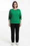 Women's Green Summer Dress with Elastic Waist and Accessories, Piece Paneled Top and Bottom Set