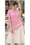 Women's Daily Stylish Blouse Satin Bottom Layer Lace Detailed - 6