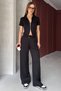 Modal Fabric High Waist Double Zip Short Sleeve Suit - 5