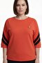 Women's Orange Summer Dress with Elastic Waist and Accessories, Piece Paneled Top and Bottom Set - 3