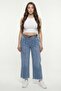 Women's Navy Blue Seasonal Elastic Waist Belt Piece Pipe Leg Trousers