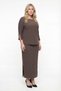 Women's Brown Summer Dress with Elastic Waist, Sleeves and Side Zippers with Accessories Top and Bottom Set - 2