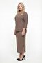 Women's Mink Summer Dress with Elastic Waist, Sleeves and Side Zippers with Accessories Top and Bottom Set - 2