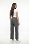 Women's Black Seasonal Elastic Waist Belt Piece Pipe Leg Trousers - 4