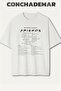 Friends Puzzle Printed Premium Oversized Cotton Piece T-Shirt