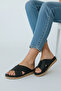 Genuine Leather Tam Orthopedic Sole Cross Design Daily Slipper - 3