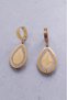 Tuğra Figured Zircon Stone Gold Color Hypoallergenic Stainless Steel Earrings 130627 - 3