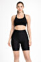 سروال قصير نسائي من قماش إنترلوك عالي الخصر مقاس كبير T يبرز انحناءات الجسم Biker Short Leggings - 2