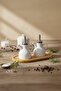 حامل وعاء الصلصة المزدوج ذو بامبو أقسام