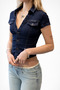 Women's Low-Rise Flared Jean S Slim Fit Stretch D Denim Pants with Frayed Effect - 3