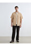 Beige Regular Fit Poplin Men's Shirt - 2