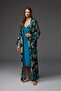 Viscose Patterned Dressing Gown with Lace Straps Nightgown Set Bm-1847 - 2