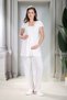 New Season Ecru Summer Linen Detailed Stylish Eyelet Embroidery Collar Short Sleeve 100% Cotton Maternity Pajama Set - 6