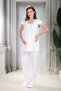 New Season Ecru Summer Linen Detailed Stylish Eyelet Embroidery Collar Short Sleeve 100% Cotton Maternity Pajama Set - 4