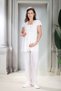 New Season Ecru Summer Linen Detailed Stylish Eyelet Embroidery Collar Short Sleeve 100% Cotton Maternity Pajama Set - 3