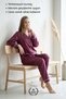 # Pajama Purple Satin Women's Pajama Set Comfortable Home Wear Daily and Dowry Wear Breathable Soft - 3
