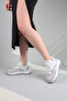 Rara Stone and Tulle Detail Sneakers White - 2