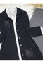 Buttoned Stone Detailed Denim Jacket - Black - 3