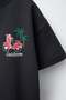 Boys' Cotton Black California Printed T-Shirt and Striped Shorts Set - 5