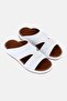 Men Slip On Arabic Sandals, White - 2