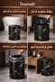 سلة مهملات صغيرة مزدوج الطبقات سعة 5 لترات بغطاء ضغط - تصميم فاخر من الرخام الأسود للحمام وغرفة النوم - 3