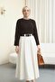 Kayık Yaka Lace-Like Knit Knitwear Sweater -K. Coffee - 3