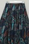 Mixed Pattern Elastic Waist Asymmetrical Cut Lined Tulle Skirt - Water Green - 5