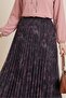 Mixed Pattern Elastic Waist Asymmetrical Cut Lined Tulle Skirt -Cherry - 3