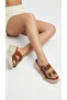 Double Buckle Detail High Wedge Heel Lu Suede Comfortable Women's Summer Slipper Sandals - 2
