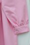 V-Neck Tie Collar Ruffled Floral Embroidered Poplin Tunic -Pink - 8