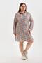 Plus Size Floral Print Shirt Dress - Salmon and Turquoise Breeze