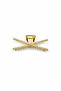 Pearl Stone Gold X Model Latch Buckle – Stylish and Durable Hair Accessory