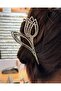 Silver Color Stone Flower Figured Metal Hairpin - 6