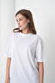 Acacia Women's 100% Cotton White Basic Round Neck T-Shirt - 3