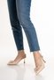 Women's Beige Satin Bow Detail Open Back 7.5 cm Stylish Heeled Shoes - 3