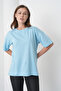 Acacia Women's 100% Cotton Blue Basic Round Neck T-Shirt - 5