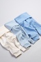 3-Piece Set High Waist Ribbed Knit Newborn and Baby Leggings (Cream-Blue-Baby Blue) - 2