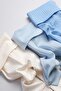 3-Piece Set High Waist Ribbed Knit Newborn and Baby Leggings (Cream-Blue-Baby Blue) - 4