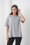 Acacia Women's 100% Cotton Gray Basic Round Neck T-Shirt - 3