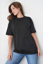 Acacia Women's 100% Cotton Black Basic Round Neck T-Shirt - 6