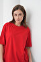 Acacia Women's 100% Cotton Red Basic Round Neck T-Shirt - 7