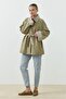 Duovera Short Trench Coat Green-Beige - 5