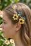 Set of 2 Hand Knitted Sunflower Daisy Figured Snap Buckles - Yellow Daisy Sunflower Knitted Buckle - 6