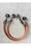 44 cm Braided with Leather-Look Black Metal Sleeves and Bag Handles - Double - 2
