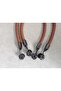 44 cm Braided with Leather-Look Black Metal Sleeves and Bag Handles - Double - 3