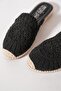Samteder Medium Large Flower Braided Women's Slipper Black - 4