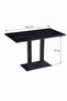 Modern Rectangular Dining Table with Black Marble-Effect Top and Sturdy Black Metal Base for Dining Room, Kitchen, Café and Restaurant, Table Only Without Chairs - 2