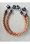 70 cm Braided with Leather-Look Black Metal Sleeves and Bag Double Handles