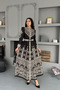 Atlas Thick Inner Show-Through Fabric Dress (K Belt Included)-Black-W2609 - 2